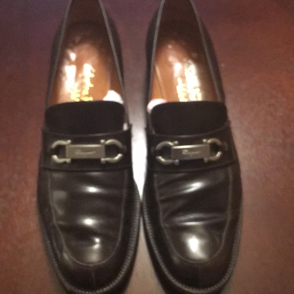 Authentic Ferragamo size 7 1/2. Brown and Silver.